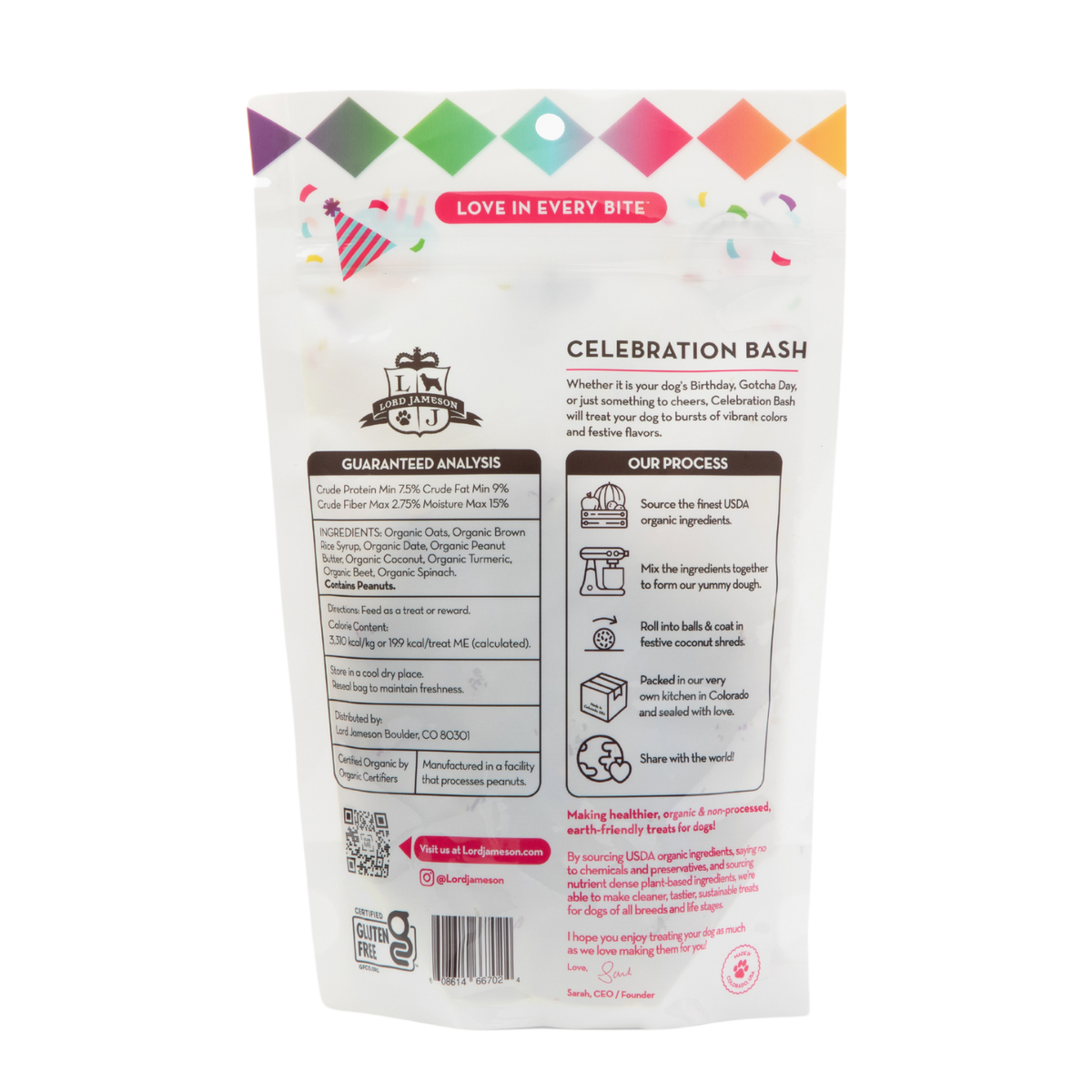Celebration Bash Organic Dog Treats - Lord Jameson Organic Dog Treats