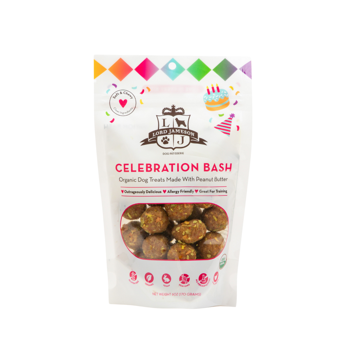 SAMPLE Celebration Bash Organic Dog Treats - No sticker - Lord Jameson Organic Dog Treats
