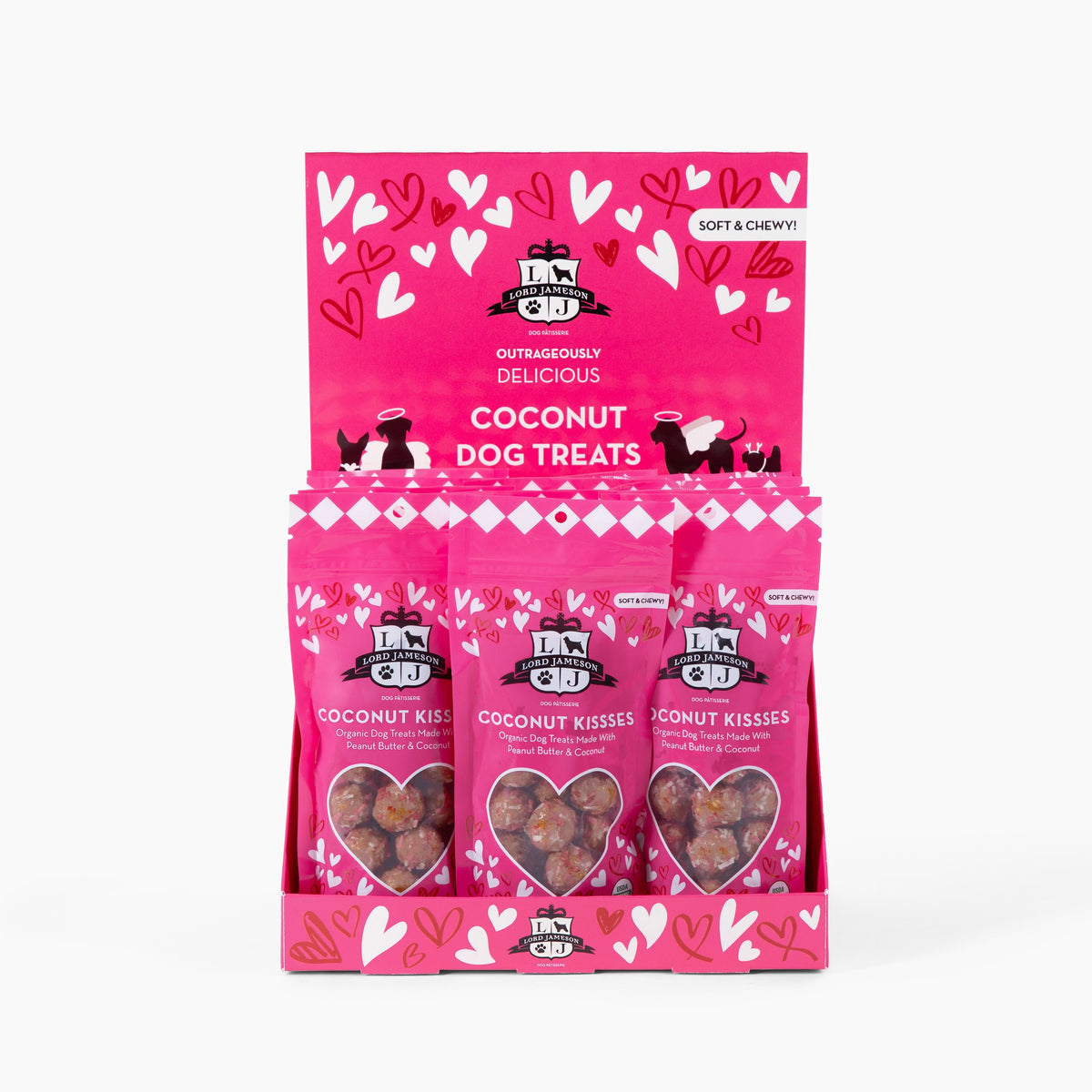 WHOLESALE Limited Edition Coconut Kisses Pouch | Set of 12 + POS Box - Lord Jameson Organic Dog Treats