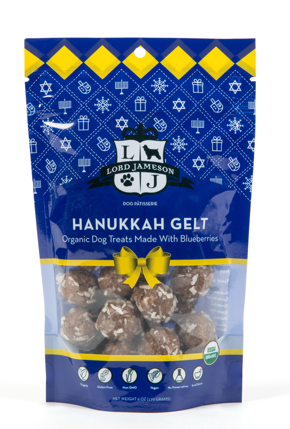 WHOLESALE Hanukkah Gelt Organic Dog Treats - Lord Jameson Organic Dog Treats