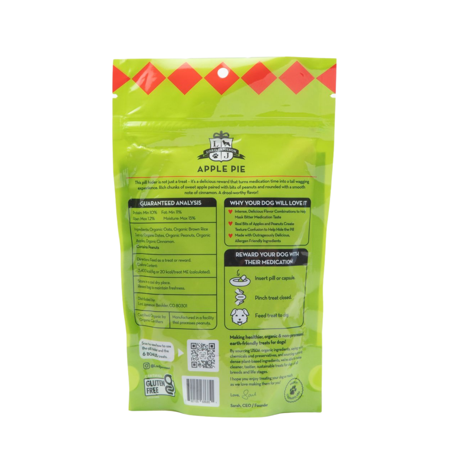 Apple Pie Organic Pill Hider Dog Treats | 6 oz - Lord Jameson Organic Dog Treats 