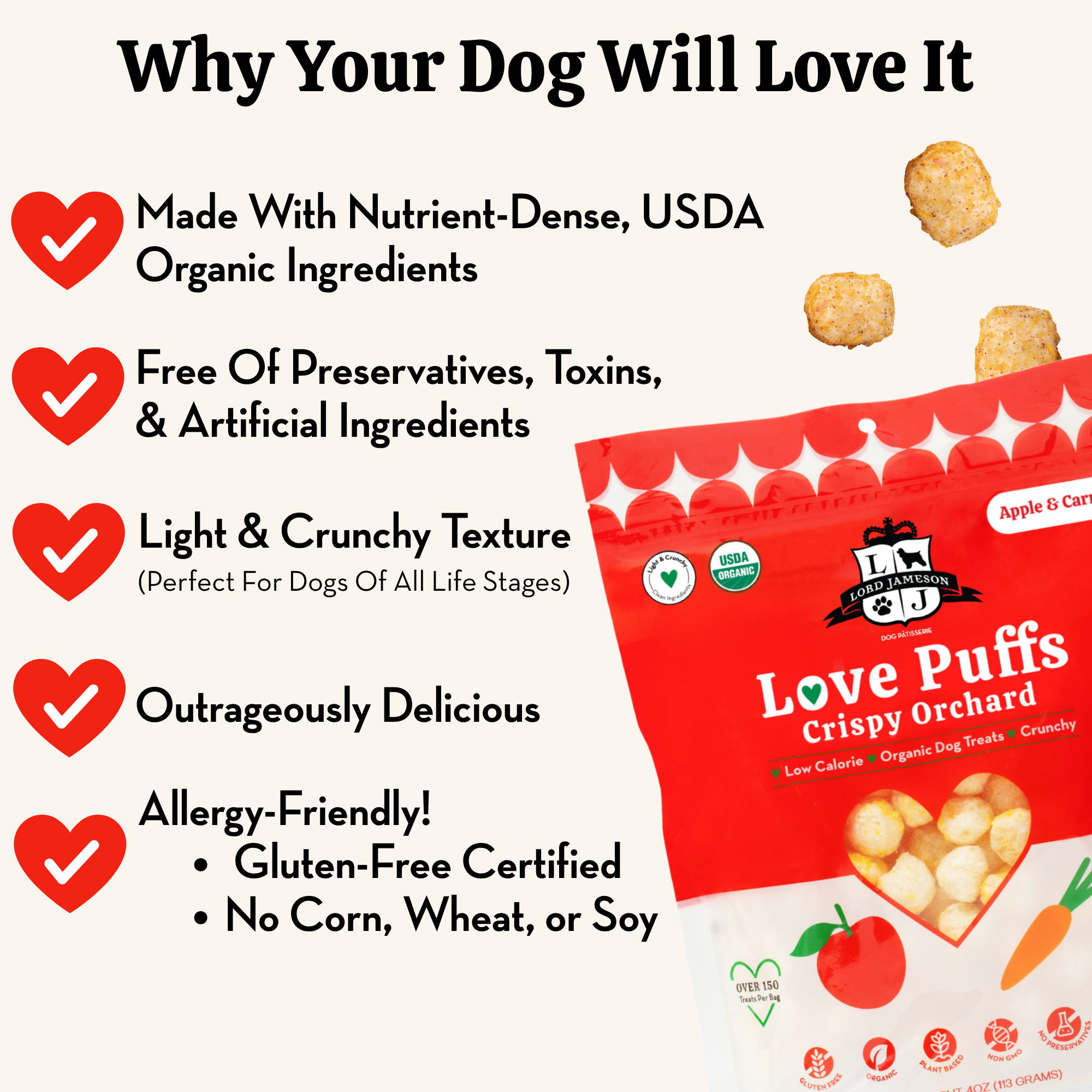Organic Dog Treats with Banana Flavor