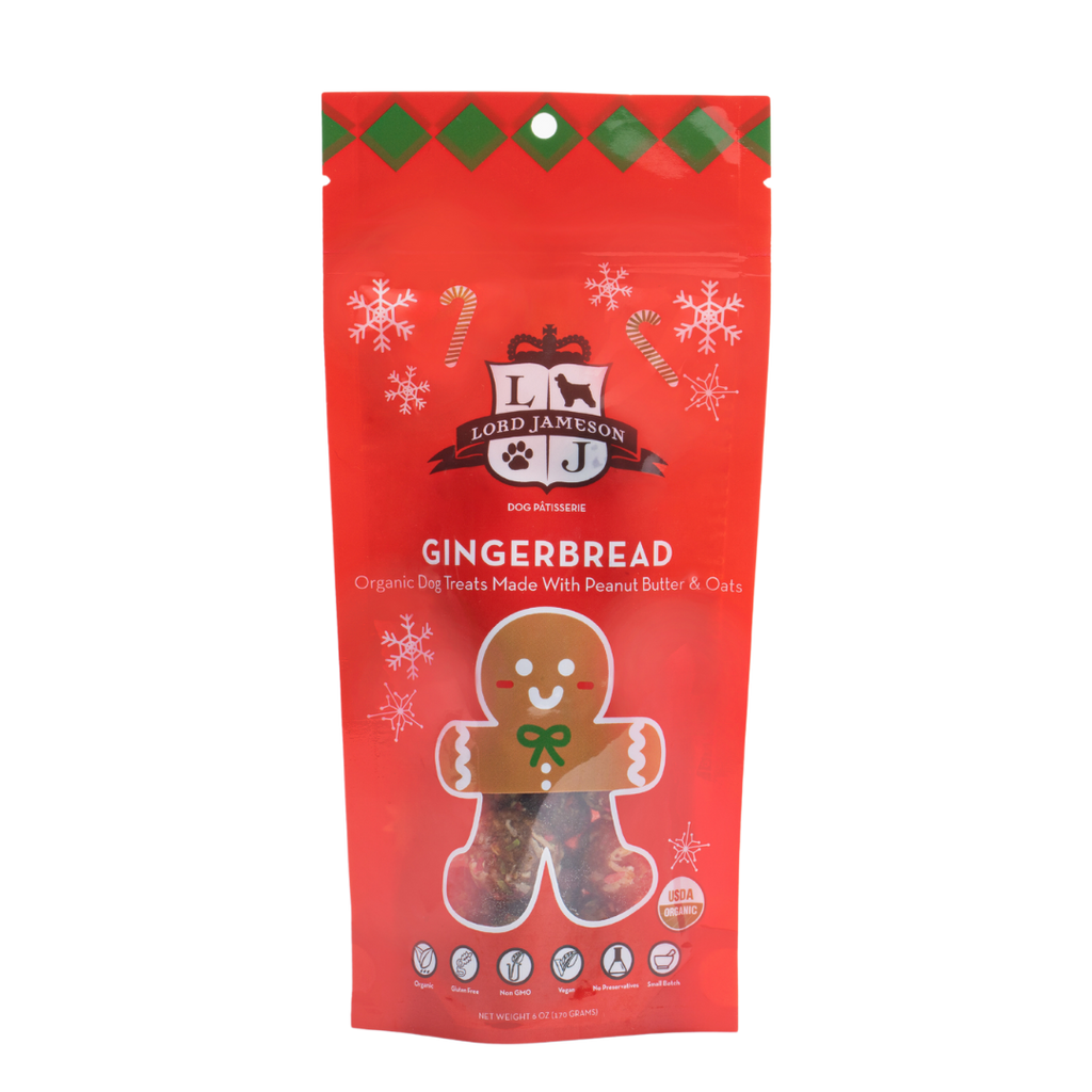 Christmas Organic Dog Treats | Gingerbread | Peanut Butter + Oats - Lord Jameson Organic Dog Treats 