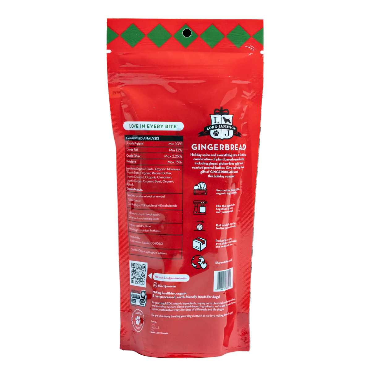 Christmas Gingerbread Organic Dog Treats - Lord Jameson