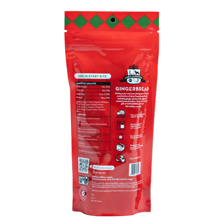 Christmas Gingerbread Organic Dog Treats - Lord Jameson
