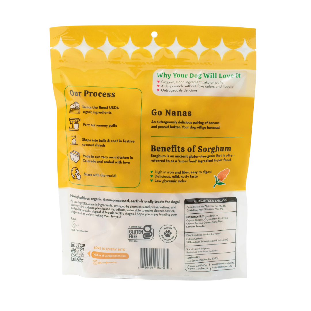Go Nanas Organic Dog Treats | 4 oz - Lord Jameson Organic Dog Treats 