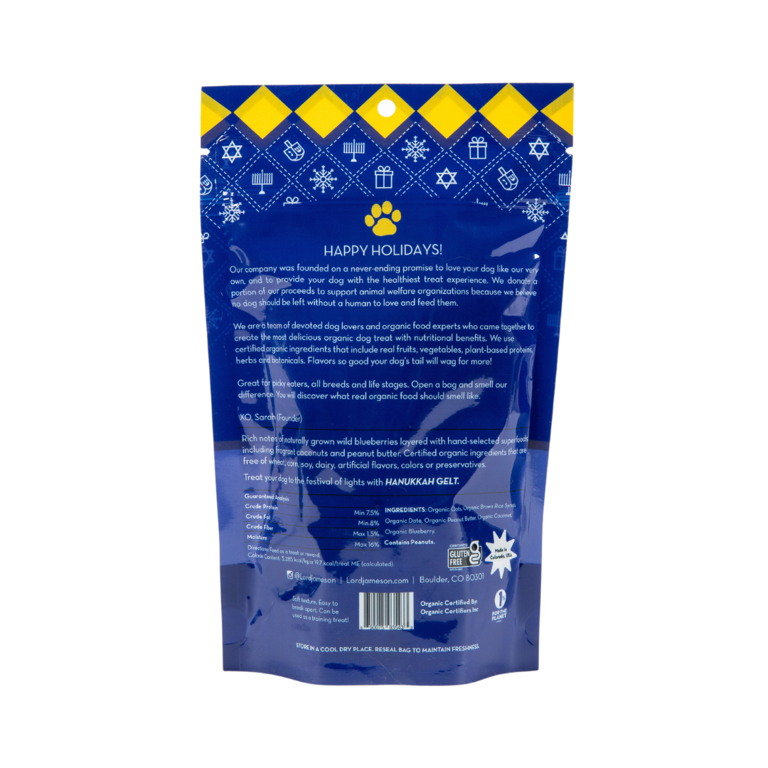Hanukkah Gelt Organic Dog Treats | 6 oz - Lord Jameson Organic Dog Treats 