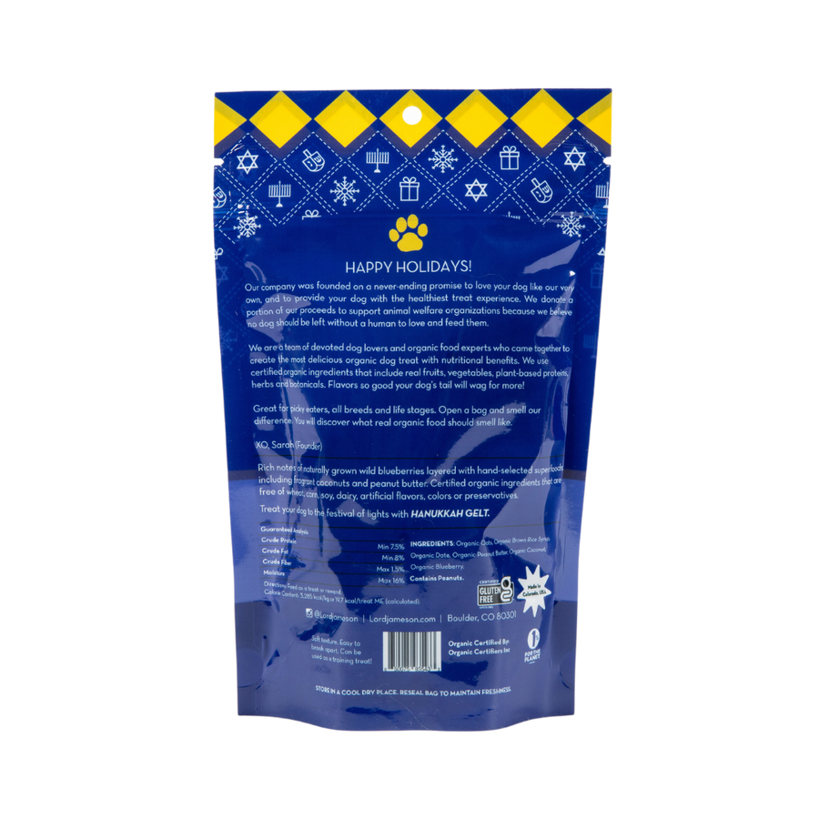 Hanukkah Gelt Organic Dog Treats | 6 oz - Lord Jameson Organic Dog Treats 