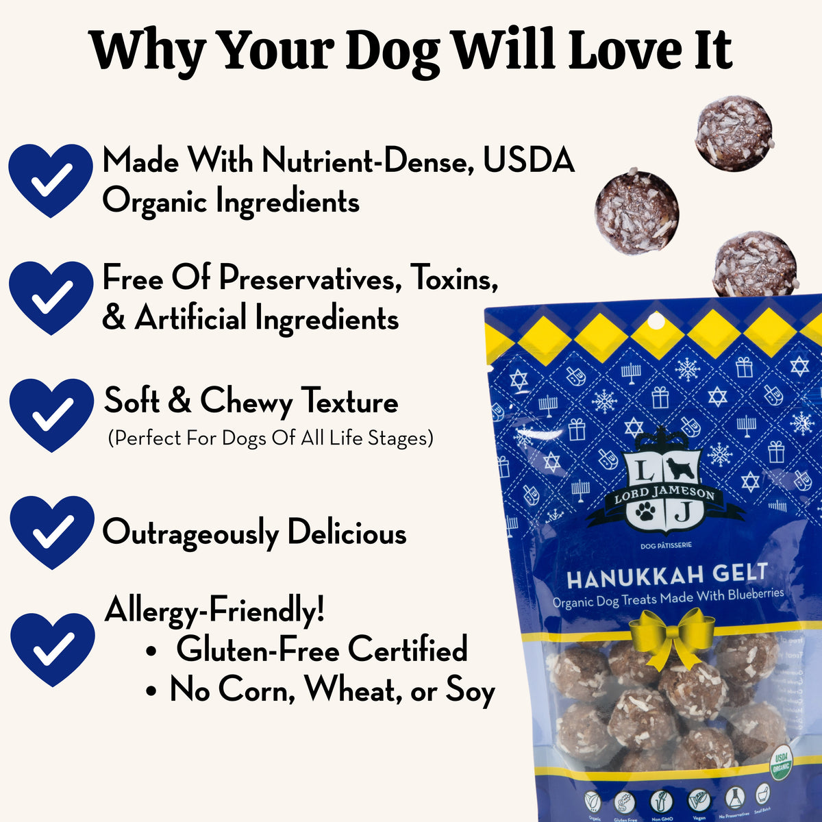 Hanukkah Gelt Organic Dog Treats - Lord Jameson