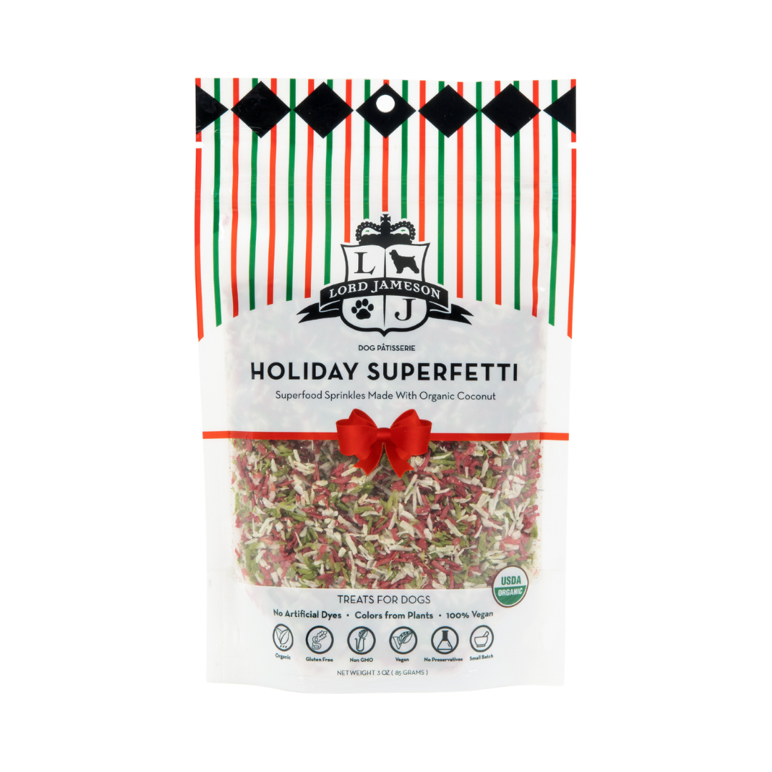 Holiday SuperFetti Organic Dog Sprinkles | 3 oz - Lord Jameson Organic Dog Treats 