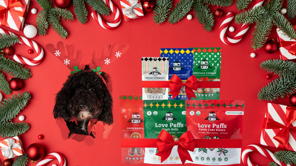 Holiday banner featuring Lord Jameson festive dog treats