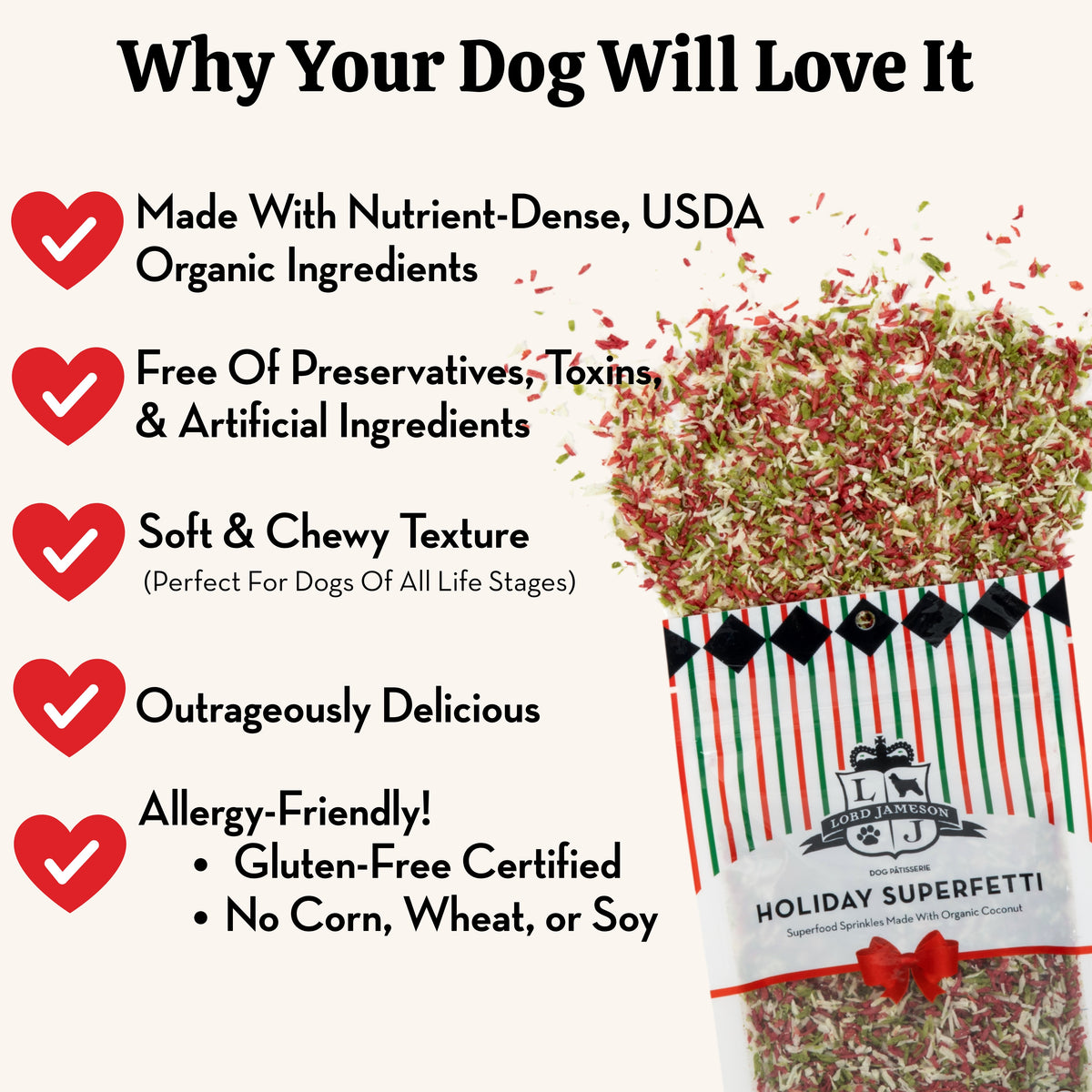 Holiday SUPERFETTI® Organic Dog Sprinkles