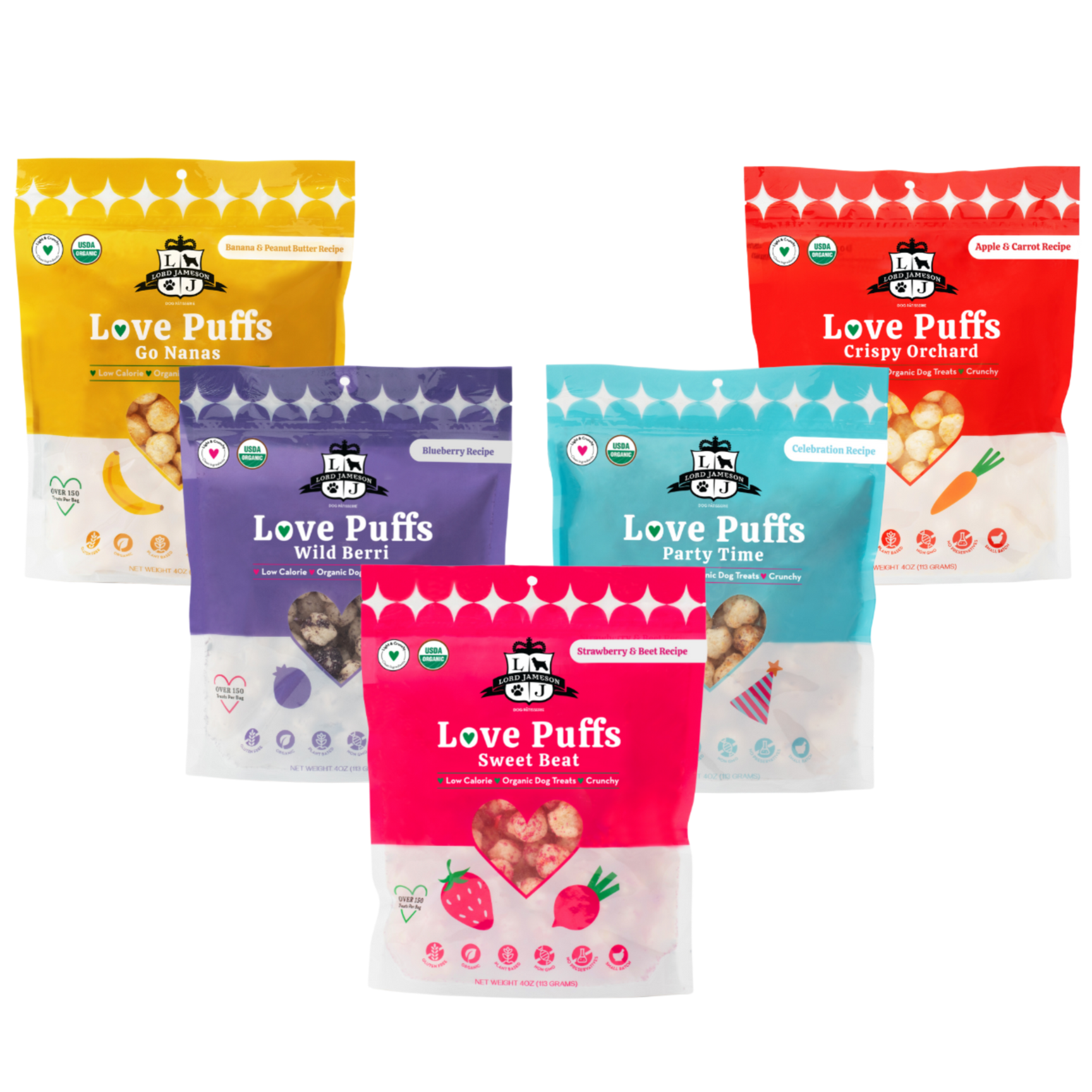 Love Puffs Full Collection Bundle - Lord Jameson Organic Dog Treats