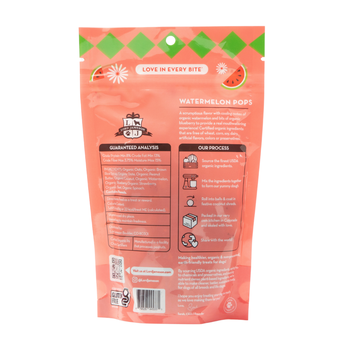 Wholesale Watermelon Pops Organic Dog Treats - Lord Jameson Organic Dog Treats 