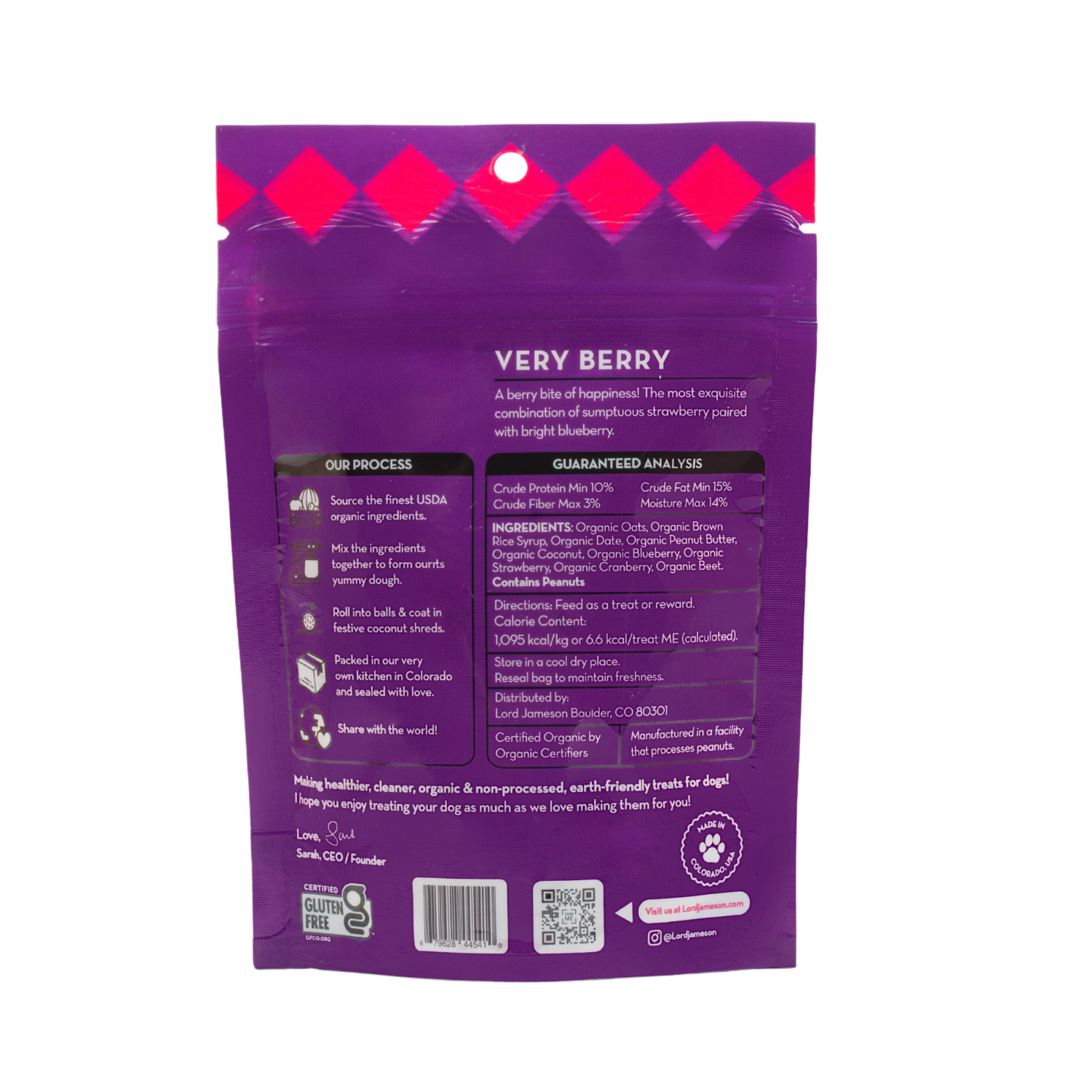 Very Berry Organic Dog Treats | 3 oz - Lord Jameson Organic Dog Treats 