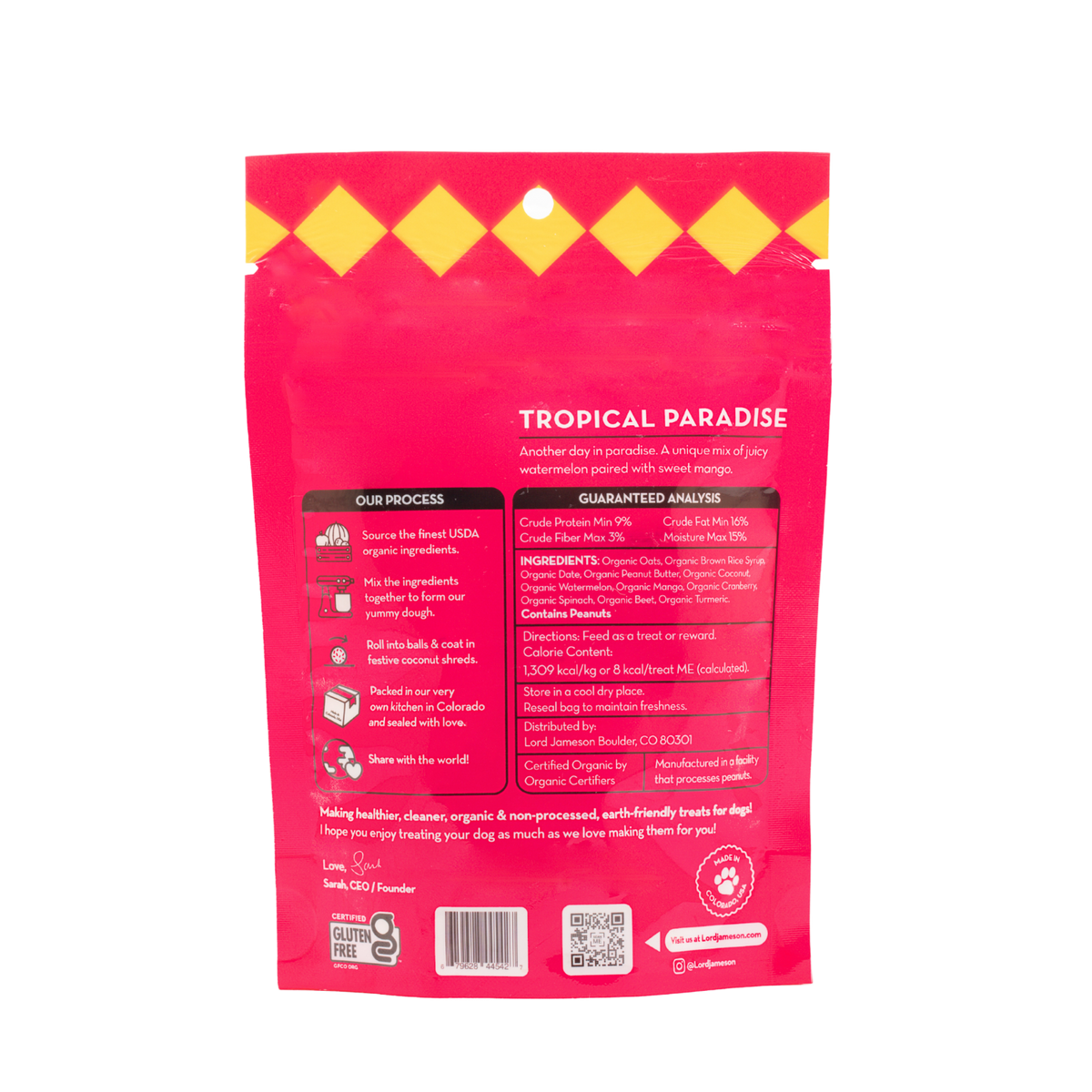 Tropical Paradise Organic Dog Treats | 3 oz - Lord Jameson Organic Dog Treats 