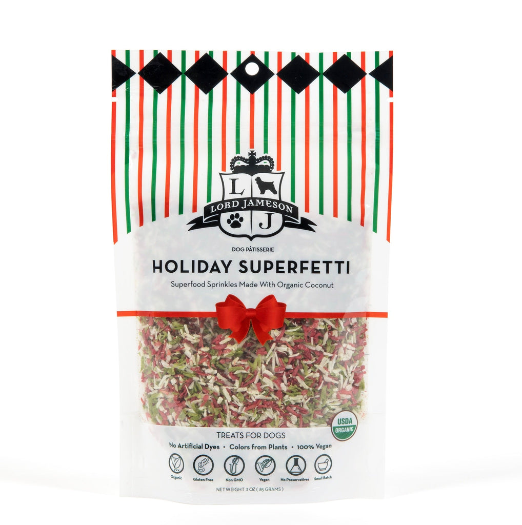 Holiday SuperFetti Organic Dog Sprinkles | 3 oz - Lord Jameson Organic Dog Treats 