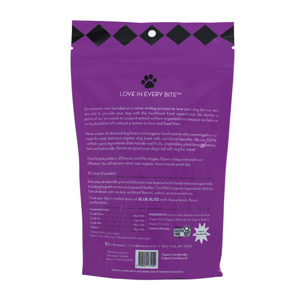 Blue Bliss Organic Dog Treats - Lord Jameson Organic Dog Treats 