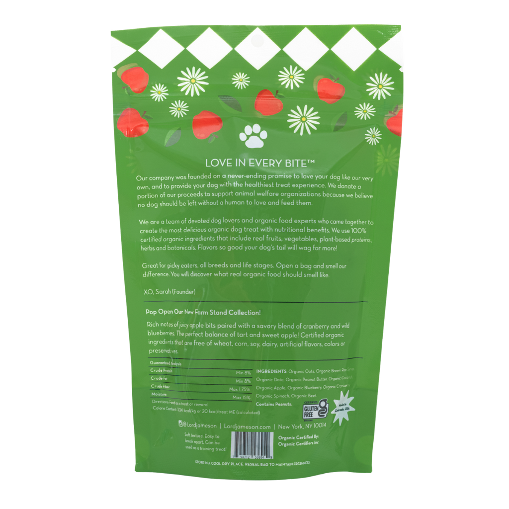 Apple Pops Organic Dog Treats - Lord Jameson Organic Dog Treats 