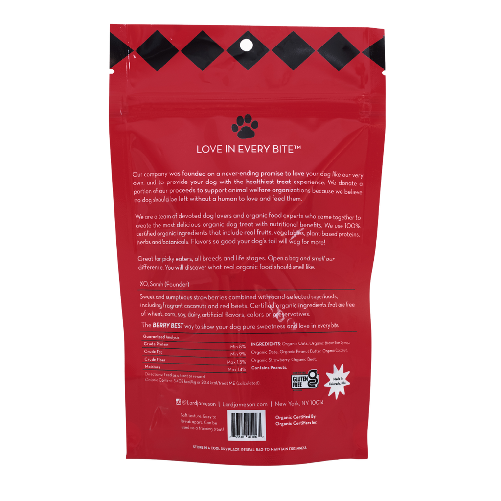 Berry Best Organic Dog Treats - Lord Jameson Organic Dog Treats 