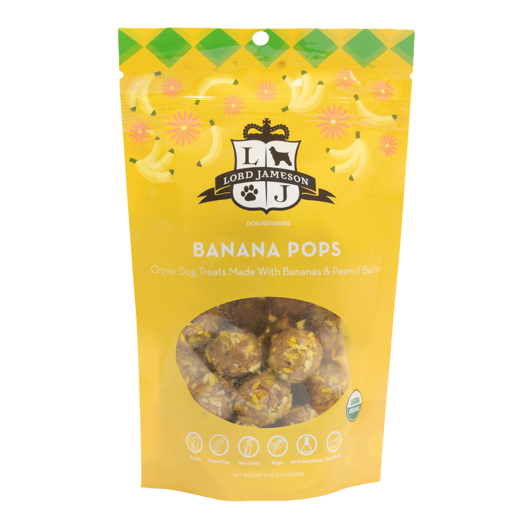 Banana Pops Organic Dog Treats - Lord Jameson Organic Dog Treats 