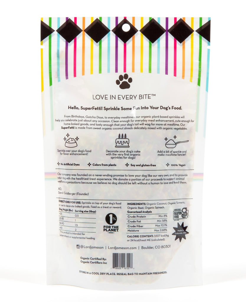 WHOLESALE Celebration SuperFetti Organic Dog Treats - Lord Jameson Organic Dog Treats 